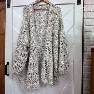 Free people oversized slouchy knit sweater in oatmeal
